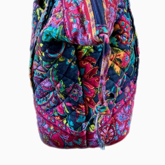 Stephanie Dawn Shoulder Bag Zippered Tote Plum Floral Purse Preppy Boho 14x8x4” - Picture 5 of 10